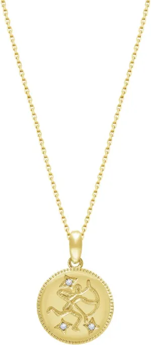 J'ADMIRE 14K Yellow Gold Clad Sterling Silver Zodiac Stars Pendant Necklace for Women Birthday Mother's Day Gift, 18"
