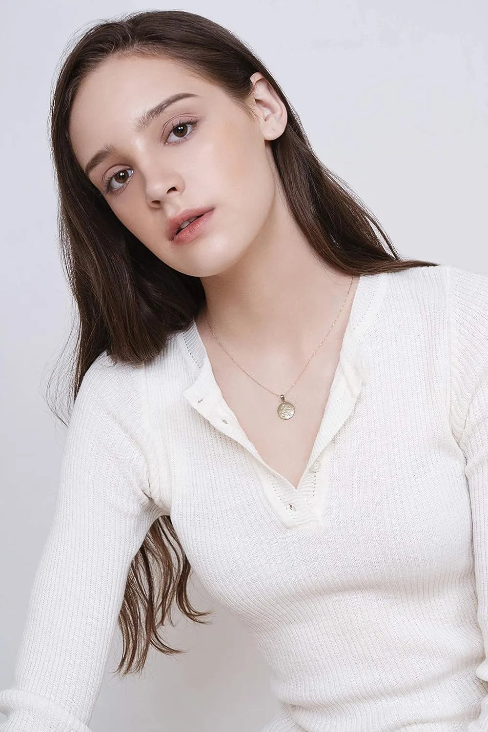 J'ADMIRE 14K Yellow Gold Clad Sterling Silver Zodiac Stars Pendant Necklace for Women Birthday Mother's Day Gift, 18"