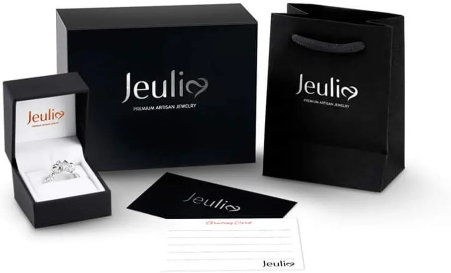 Jeulia Two Tone Interchangeable Rings Rose Gold Plated Engagement Rings Halo Round Cut Twisted Bridal Set Sterling Silver Wedding Anniversary Promise Rings