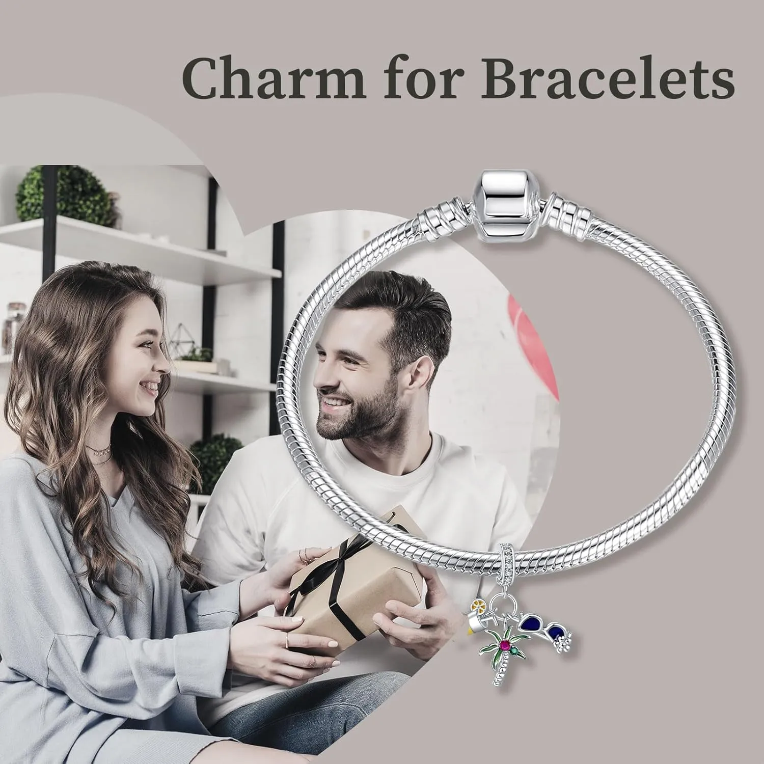 Jewelry Ocean Charms 925 Sterling Silver Sea Penguins Turtle Pearls Coconut Trees Anchors Pendant Beads for Women fit Bracelets Summer Birthday Christmas for Granddaughters