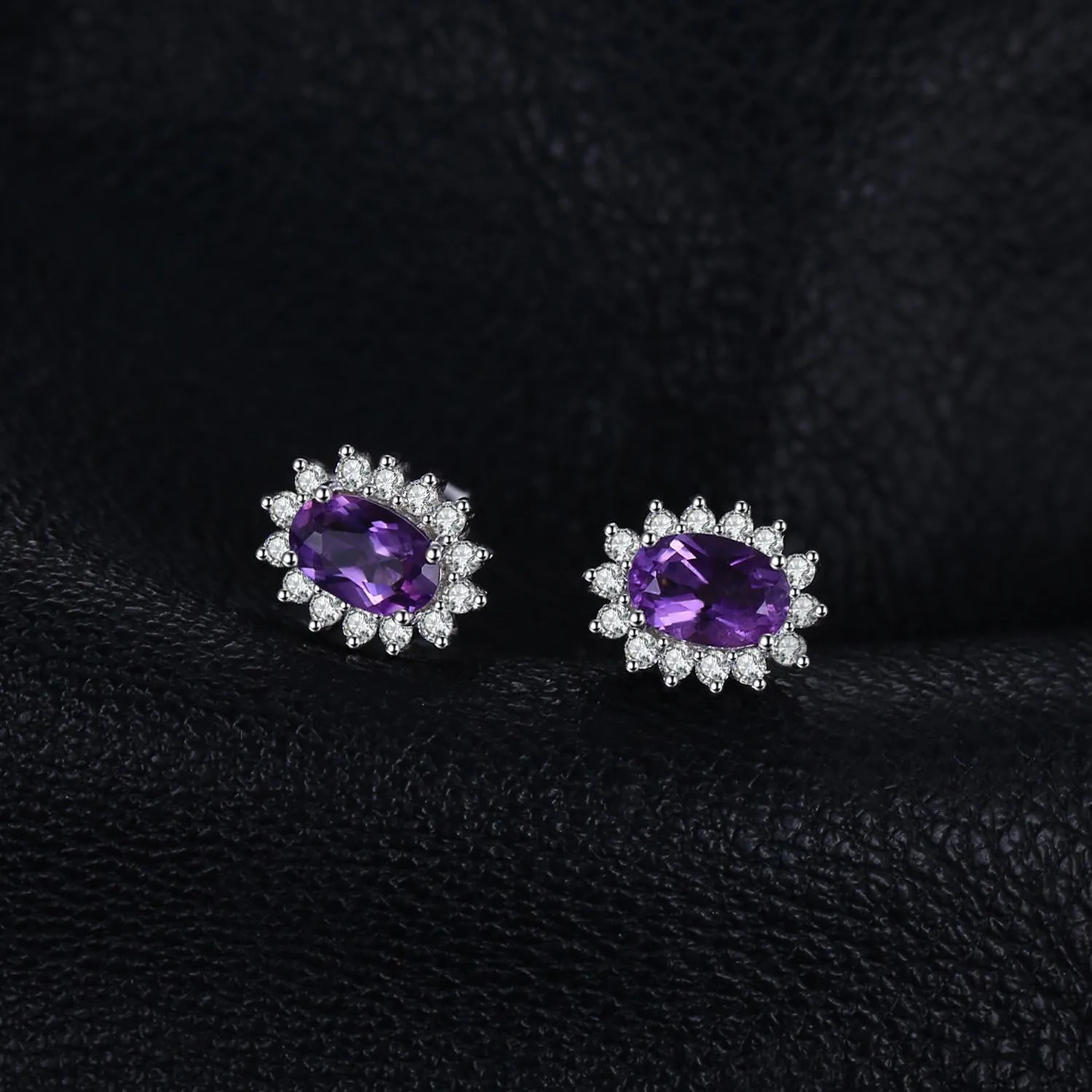 JewelryPalace Princess Diana Kate Middleton Class Gemstone Birthstone Sapphire Emerald Ruby Stud Earrings for Women, 14k Yellow Gold Plated 925 Sterling Silver Earrings for Women, Earings Set