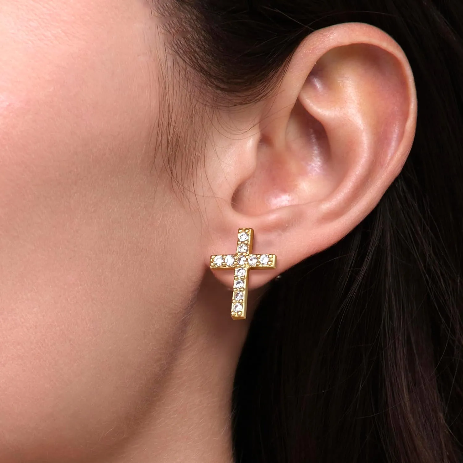 Joez Wonderful 14K Gold Plated Stud Earrings, Gold Hoop Earrings for Women, 14K Gold Plated Earring