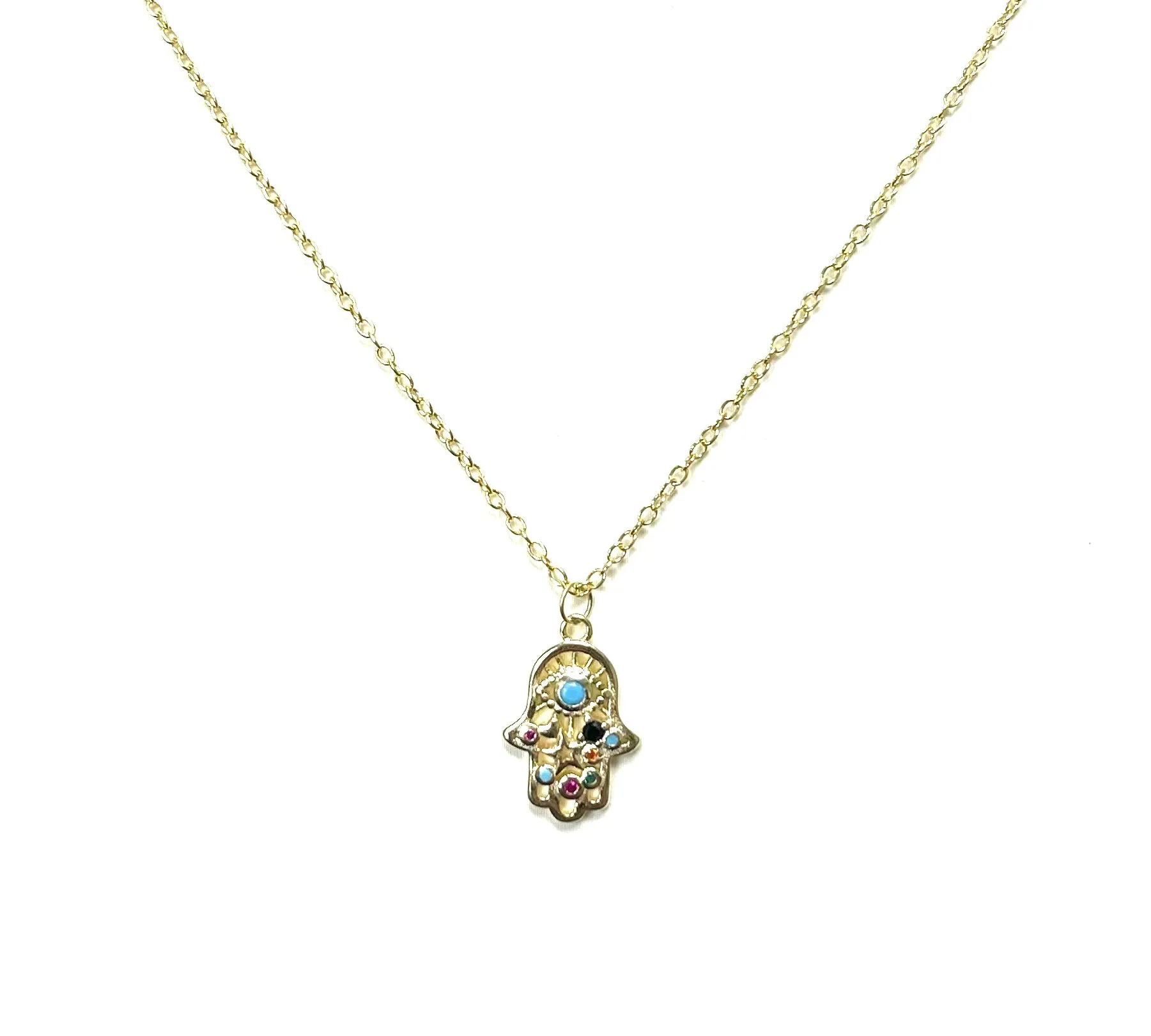 Jojo's Colorful Hamsa Necklace