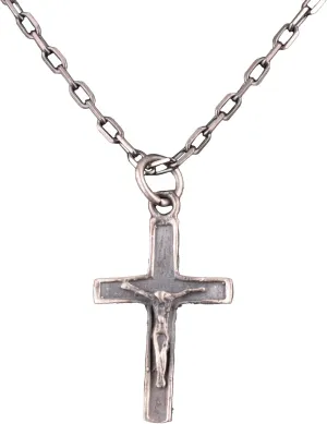 KAMBO 925 Sterling Silver Men's Necklace, Jesus Cross Silver Pendant, Jesus Crucifix Necklace, Cross Savior Pendant