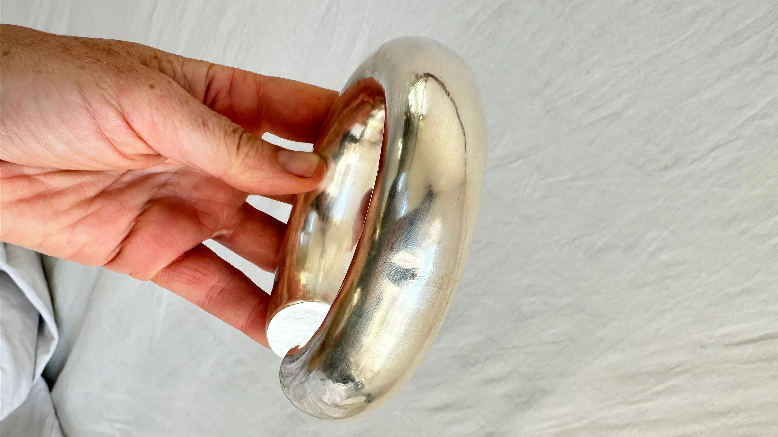 Karen Hill Tribe Silver Bangle. SCRATCH 'N' DENT 0892
