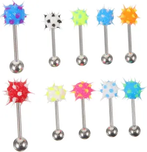 KESYOO Jewelry Tongue Rings 10pcs Flat Tongue Studs Comfortable and Safe Jewelry for Women Random Color