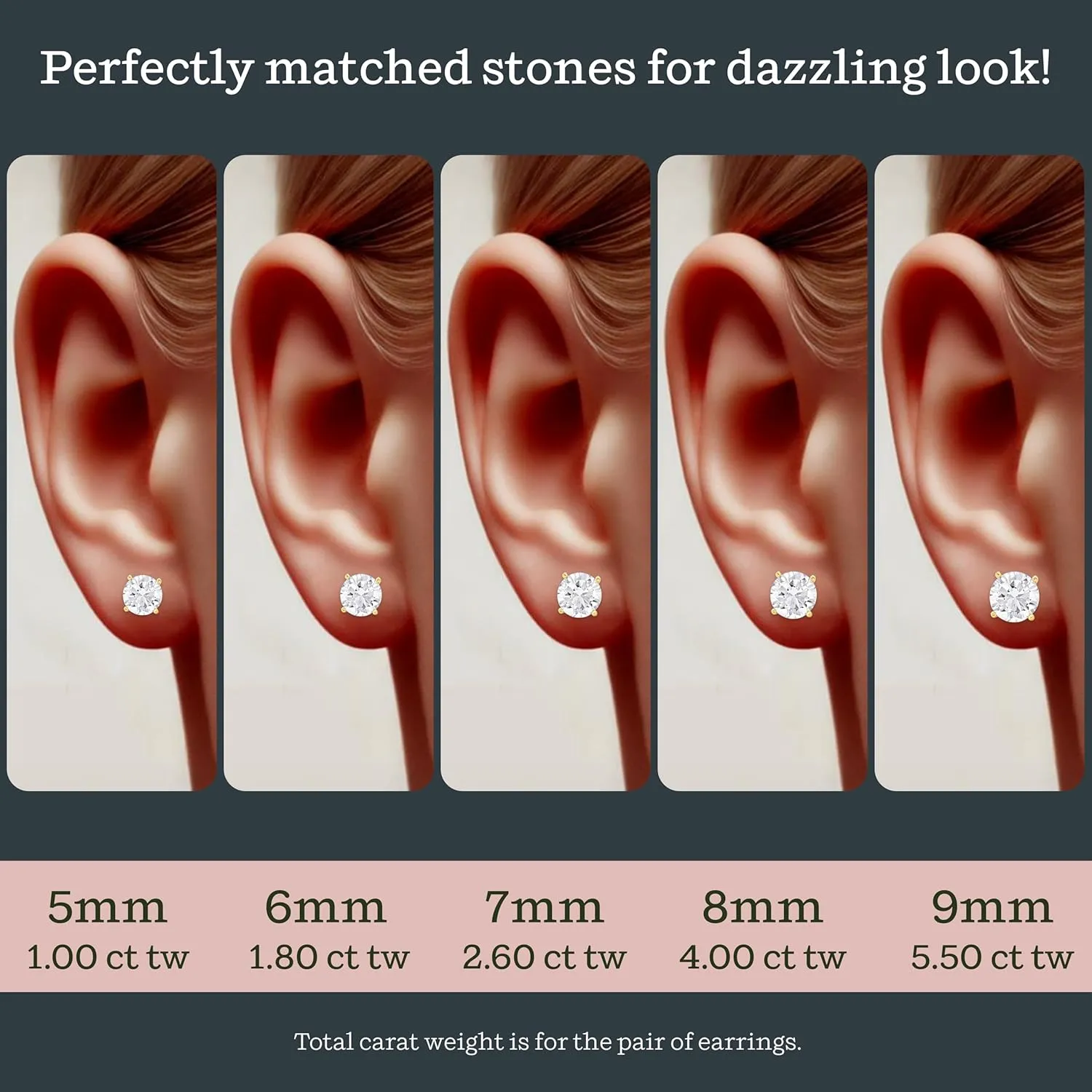KEZEF Sterling Silver Stud Earrings for Women & Men - 4-Prong Setting Cubic Zirconia Earrings Studs - Premium CZ S925 Hypoallergenic - Available in 14K White and Yellow Gold, Rose Gold - 3mm to 9mm