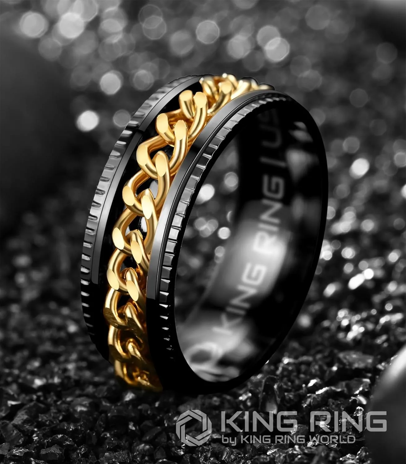 King Ring 8mm Super Spinner Rings  Second Edition of Premium Stainless Steel Fidget Rings for Men & Women  Designed in USA