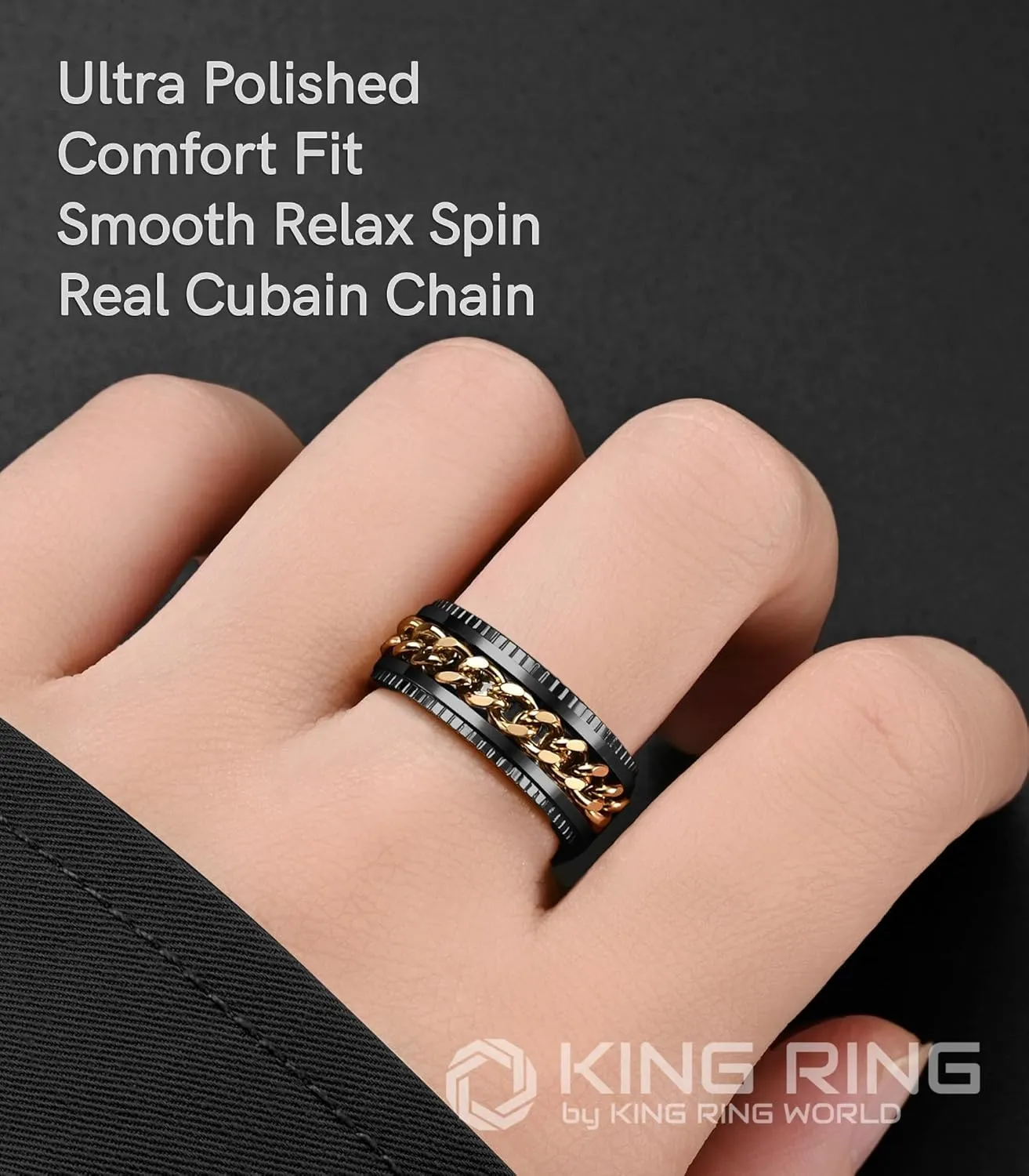 King Ring 8mm Super Spinner Rings  Second Edition of Premium Stainless Steel Fidget Rings for Men & Women  Designed in USA
