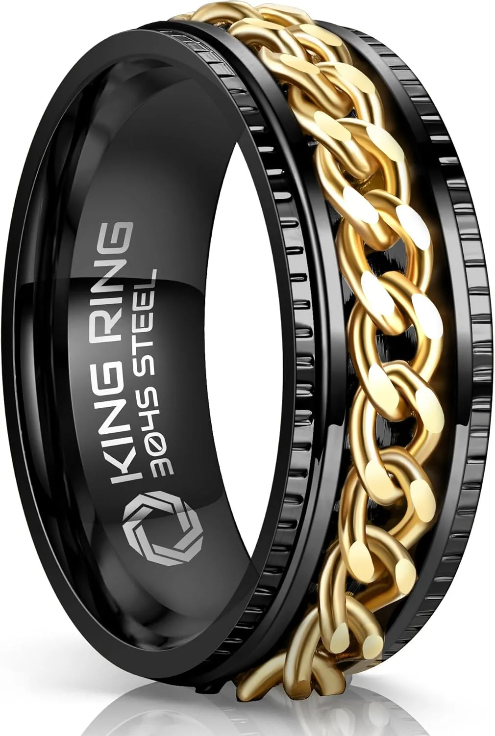 King Ring 8mm Super Spinner Rings  Second Edition of Premium Stainless Steel Fidget Rings for Men & Women  Designed in USA