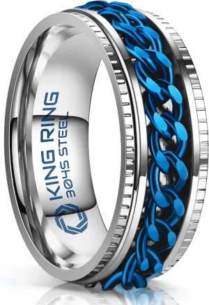 King Ring 8mm Super Spinner Rings  Second Edition of Premium Stainless Steel Fidget Rings for Men & Women  Designed in USA
