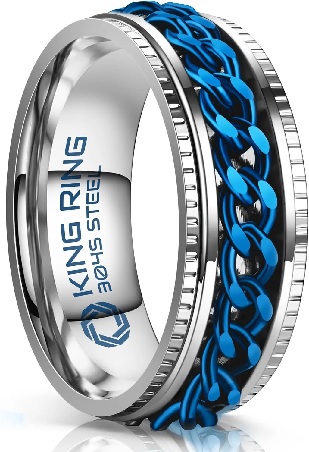 King Ring 8mm Super Spinner Rings  Second Edition of Premium Stainless Steel Fidget Rings for Men & Women  Designed in USA