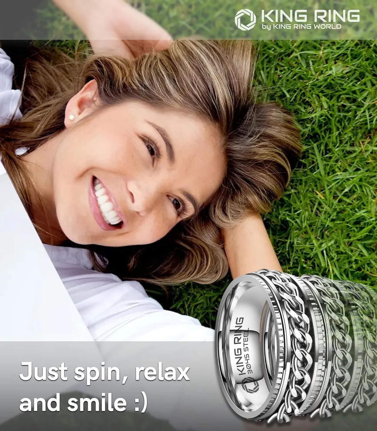 King Ring 8mm Super Spinner Rings  Second Edition of Premium Stainless Steel Fidget Rings for Men & Women  Designed in USA