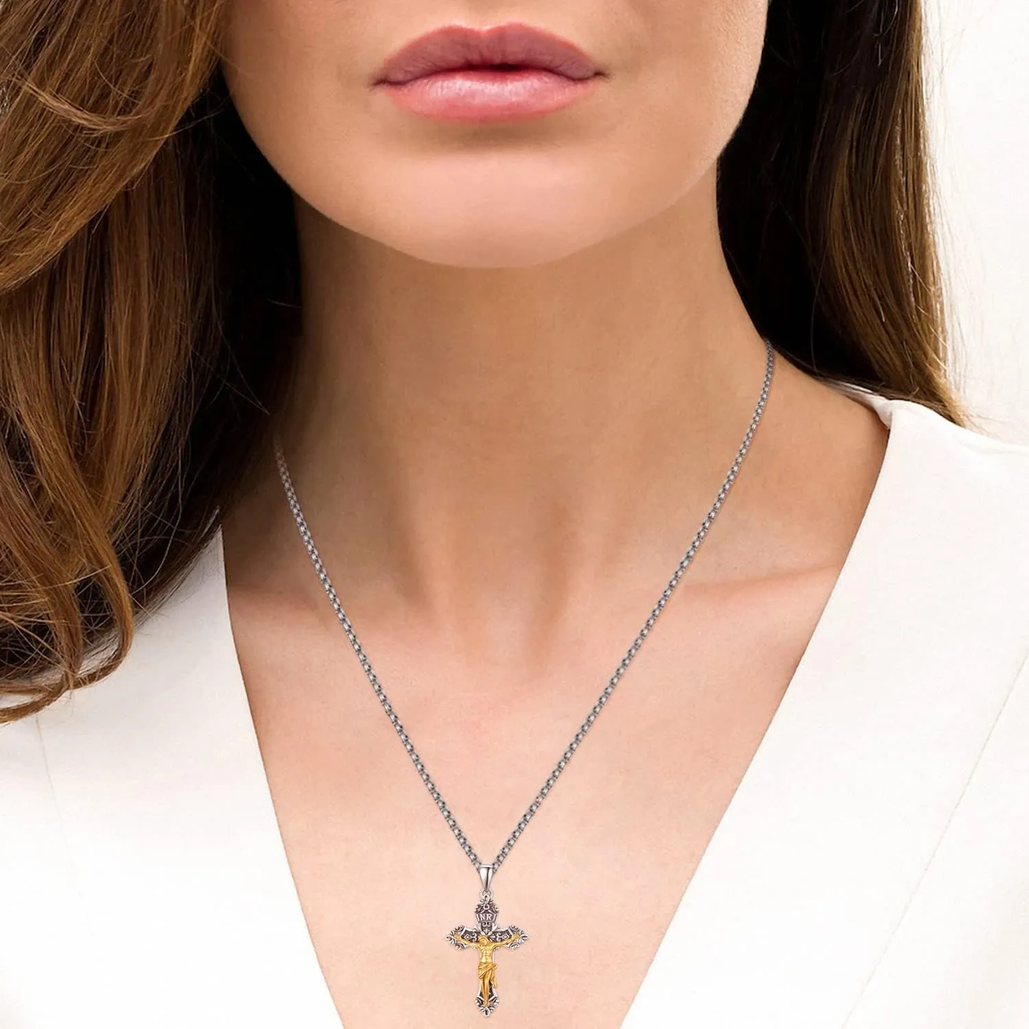 KINGWHYTE St Michael/St Christopher Necklace S925 Sterling Silver Archangel Saint Michael Protect US Pendant Jewelry Graduation Gifts for Women Men