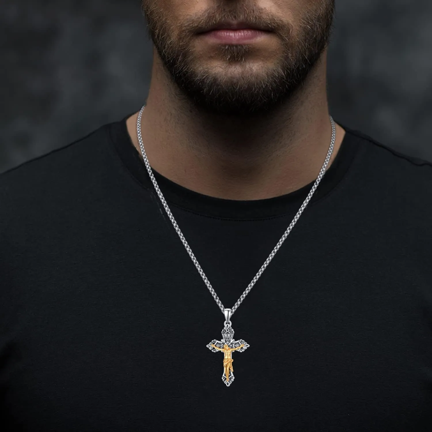 KINGWHYTE St Michael/St Christopher Necklace S925 Sterling Silver Archangel Saint Michael Protect US Pendant Jewelry Graduation Gifts for Women Men