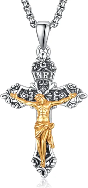KINGWHYTE St Michael/St Christopher Necklace S925 Sterling Silver Archangel Saint Michael Protect US Pendant Jewelry Graduation Gifts for Women Men