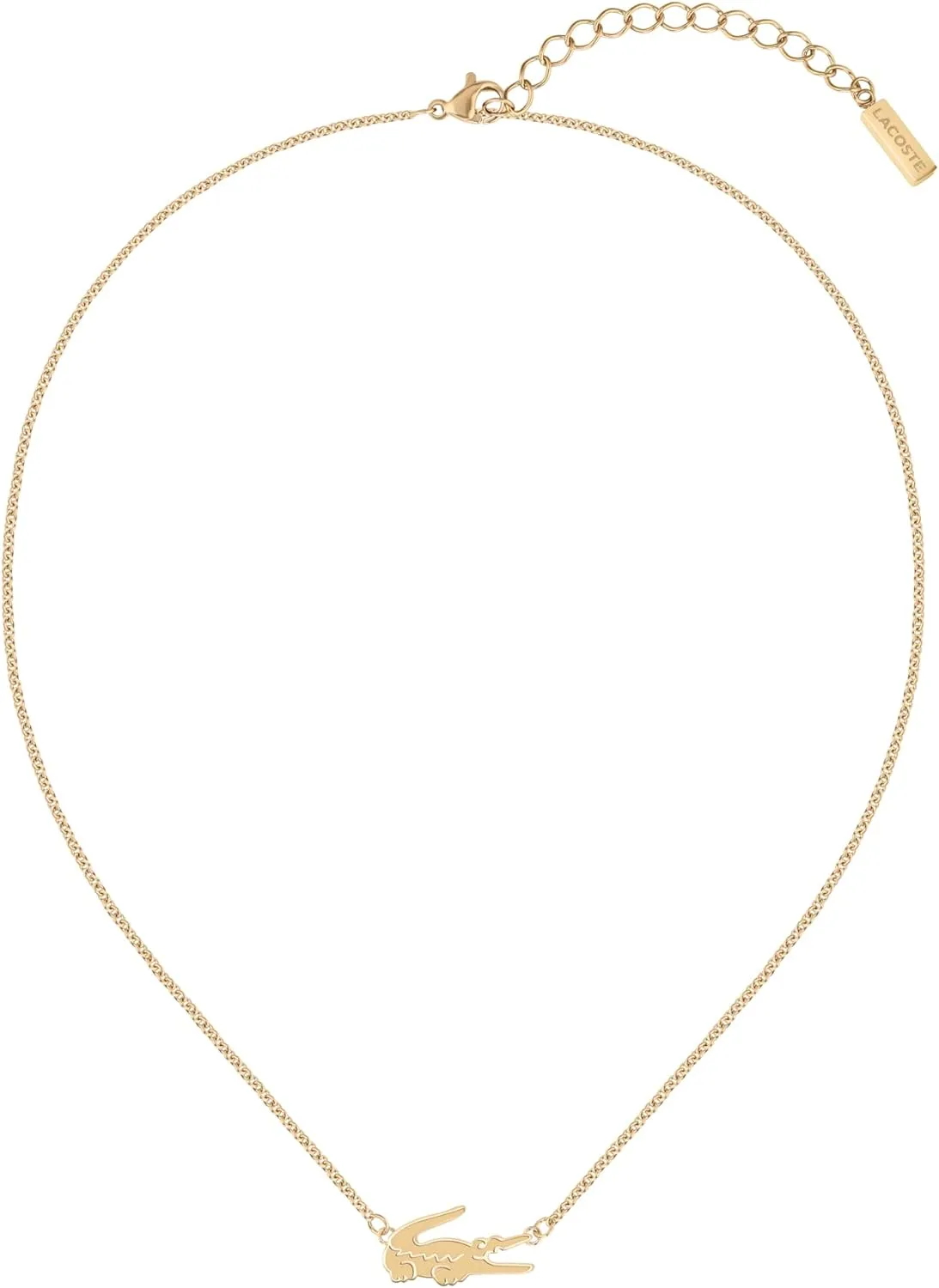 Lacoste Crocodile Pendant Necklace for Women - Stainless Steel, Adjustable - Iconic Elegant Collection, Fashion Jewelry, Accessory - Gift for Her
