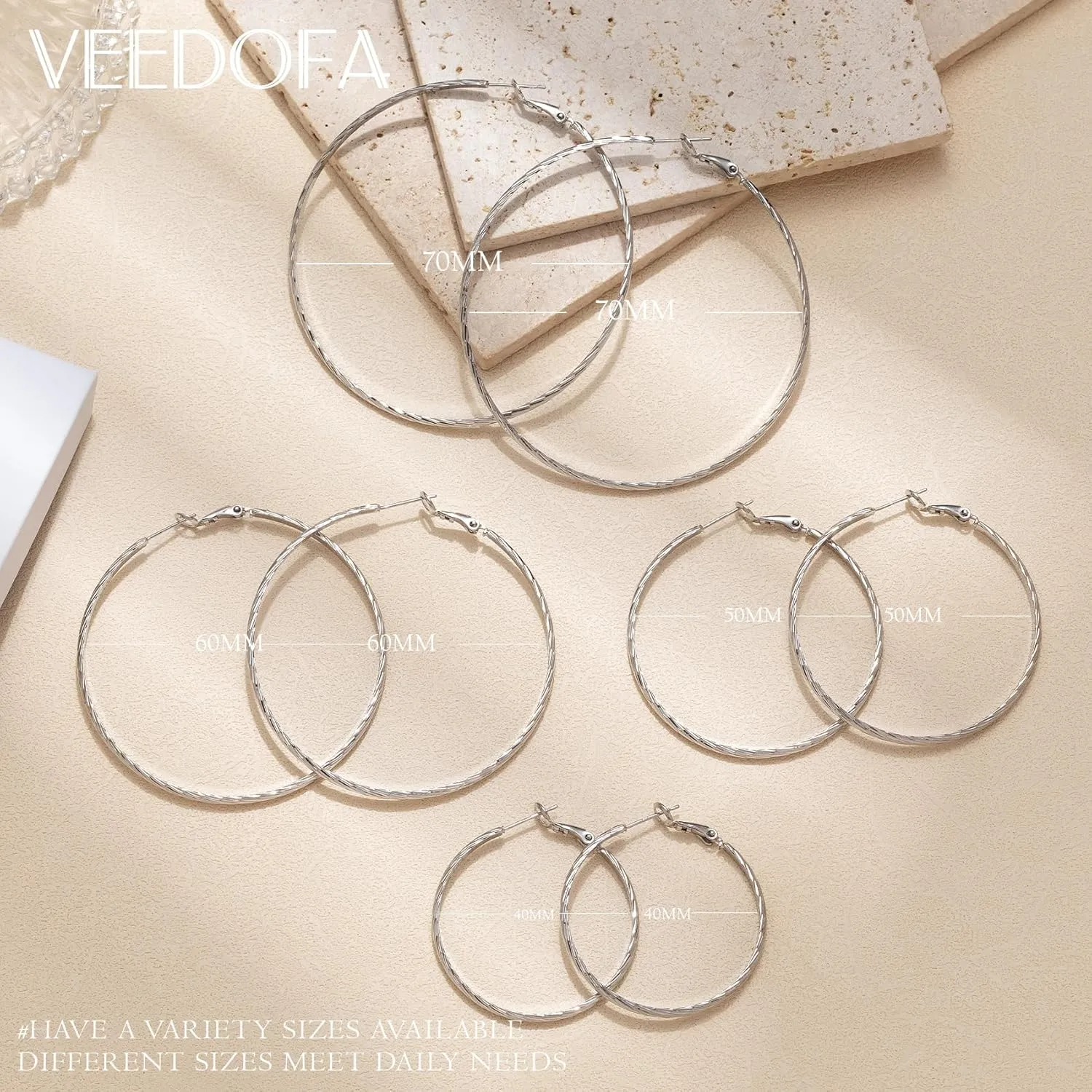 Large Gold Hoop Earrings for Women 925 Sterling Silver Hoop Earrings Hypoallergenic Lightweight Wide Thick Hoops Earrings for Women