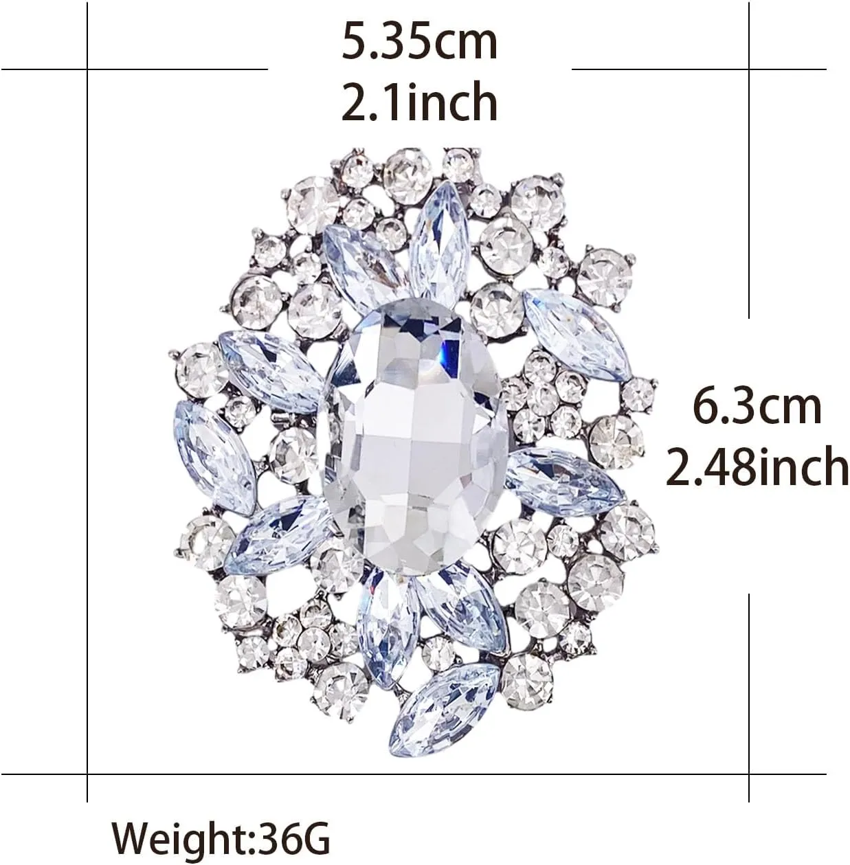 LAXPICOL Vintage Austrian Crystal Elegant Flower Brooch for Women Broach Pin Wedding Jewelry Antique-Gold Tone