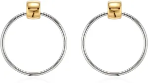 LecAit Gold Statement Geometric Hoop Earrings for Women Girls Chunky Gold Knot Link Drop Dangle Earrings Trendy Jewelry Gift
