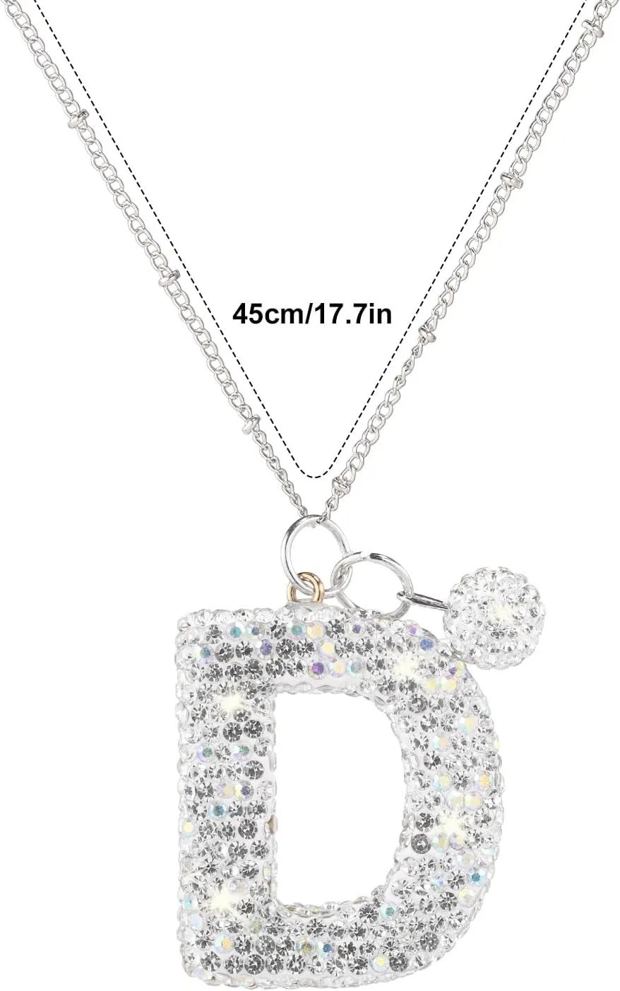 Letter Necklace, Alphabet Charm Necklace Initial Silver Necklaces Personalized Letter Pendant Necklace Jewelry Gift for Women Girls Girlfriend