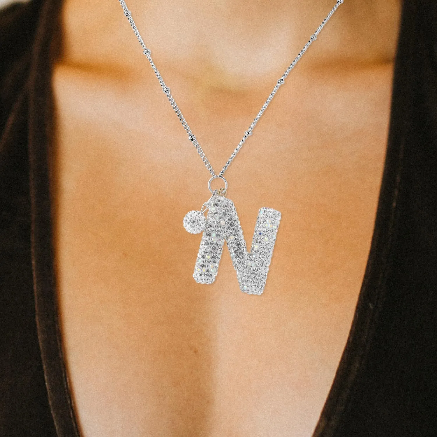 Letter Necklace, Alphabet Charm Necklace Initial Silver Necklaces Personalized Letter Pendant Necklace Jewelry Gift for Women Girls Girlfriend