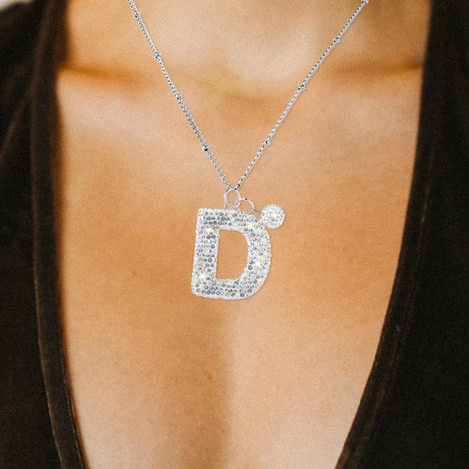 Letter Necklace, Alphabet Charm Necklace Initial Silver Necklaces Personalized Letter Pendant Necklace Jewelry Gift for Women Girls Girlfriend