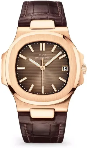LGXIGE 2019 Japanese Automatic Movement Luxury Elegant Watch for Men, Leather Strap, Analog, Patek Style
