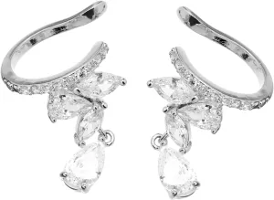 LIFKOME Elegant Zircon Ear Cuff Clip on Earrings Sparkly Women's Ear Wrap Zircon Crawler Cuff