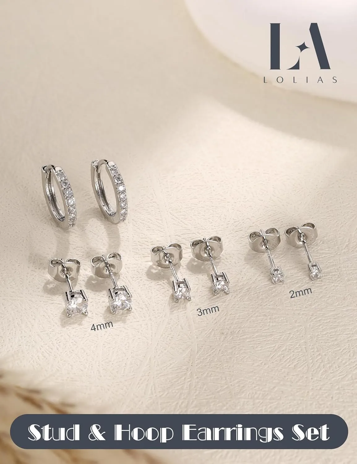 LOLIAS Stud Earrings for Women Hypoallergenic 925 Sterling Silver Earrings Studs Hoops Set Dainty Small Cartilage Earring Stacks