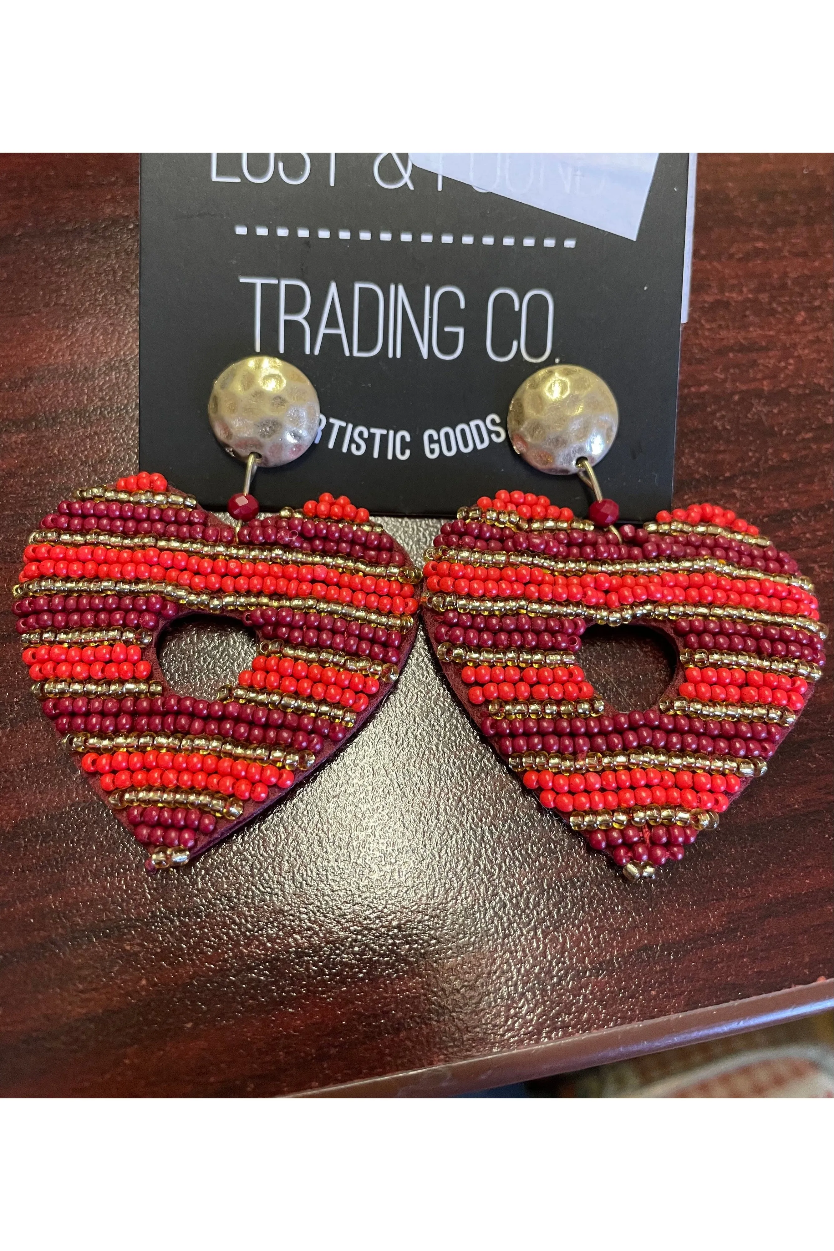 Lost & Found Trading Co. Heart Beaded Earrings