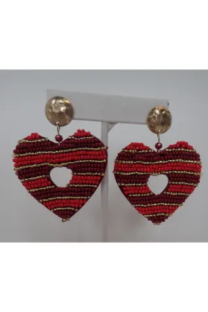 Lost & Found Trading Co. Heart Beaded Earrings