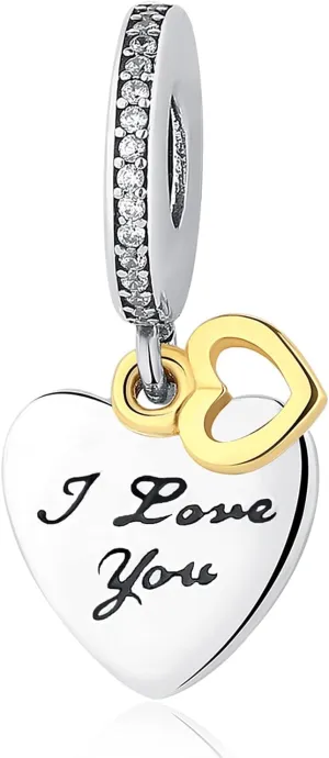 Lovers Love Unlimited Dangle Charms for Women Sterling Silver Pendant for Bracelets Mother's Day Birthday Valentine's Day Christmas Jewelry Gift
