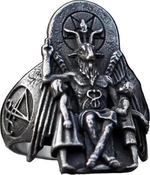 Lucifer Ring Stainless Steel Jewelry Deivl DarkAngel Satan Ring for Men Women