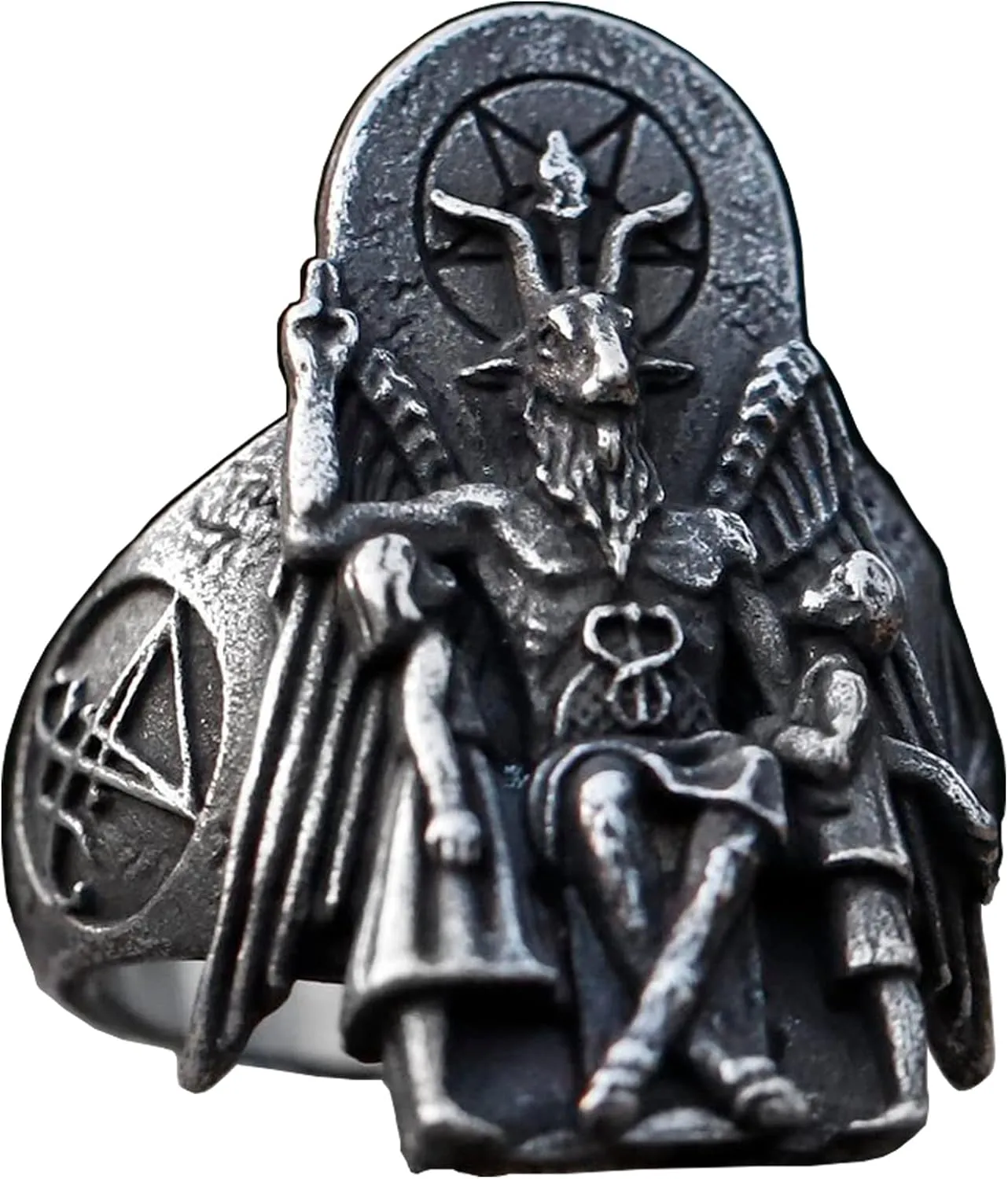 Lucifer Ring Stainless Steel Jewelry Deivl DarkAngel Satan Ring for Men Women