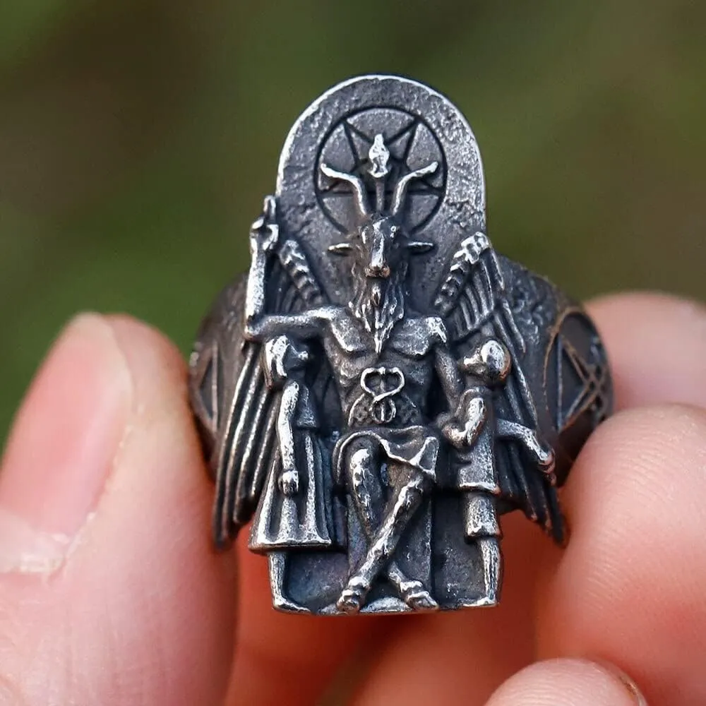 Lucifer Ring Stainless Steel Jewelry Deivl DarkAngel Satan Ring for Men Women