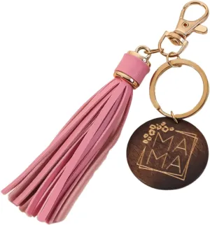 MAMA Keychain Colorful Leather Tassel Keyring Bag Charms Unique Mothers Day Gift