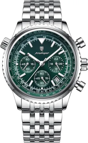 Men Fashion Big Dial Military Quartz Watch Waterproof Luminous Date Chronograph Man's Luxury Quartz Watches Sport Stainless Steel Wristwatches
