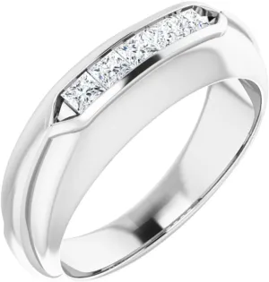 Mens Platinum Diamond Band Ring Fine Jewelry For Men Gifts For Him (1/2 cttw), Size 11