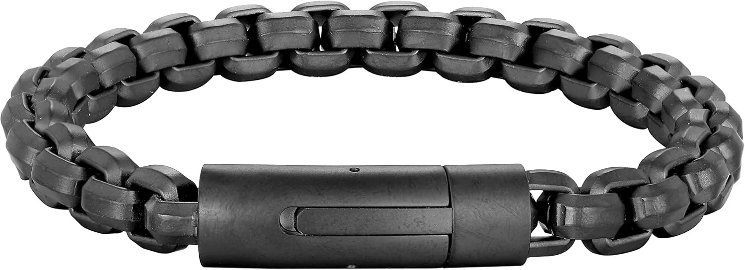 Men's Stainless Steel & Genuine Leather Bracelets  Various Designs in Silver, Black, and Polished Finishes  Rust & Discoloration Resistant  Jewelry Gift or Accessory for Men