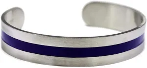 Men's Thin Blue Line Cuff Bracelet - Police Support