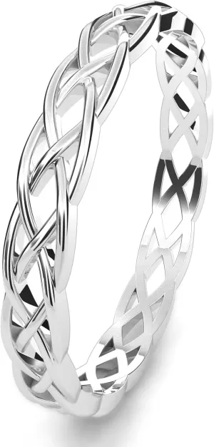 Metal Factory 925 Sterling Silver Celtic Knot Eternity Band Ring