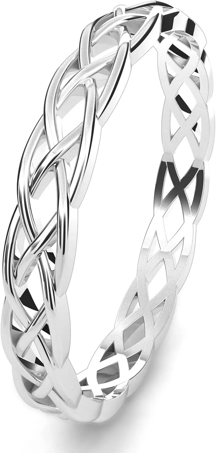 Metal Factory 925 Sterling Silver Celtic Knot Eternity Band Ring
