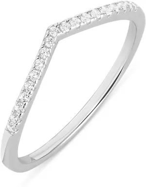 Milla Chevron Rings for Women - 14K Gold Plated Rings and 925 Sterling Silver - Wishbone 'V' Ring with Cubic Zirconia