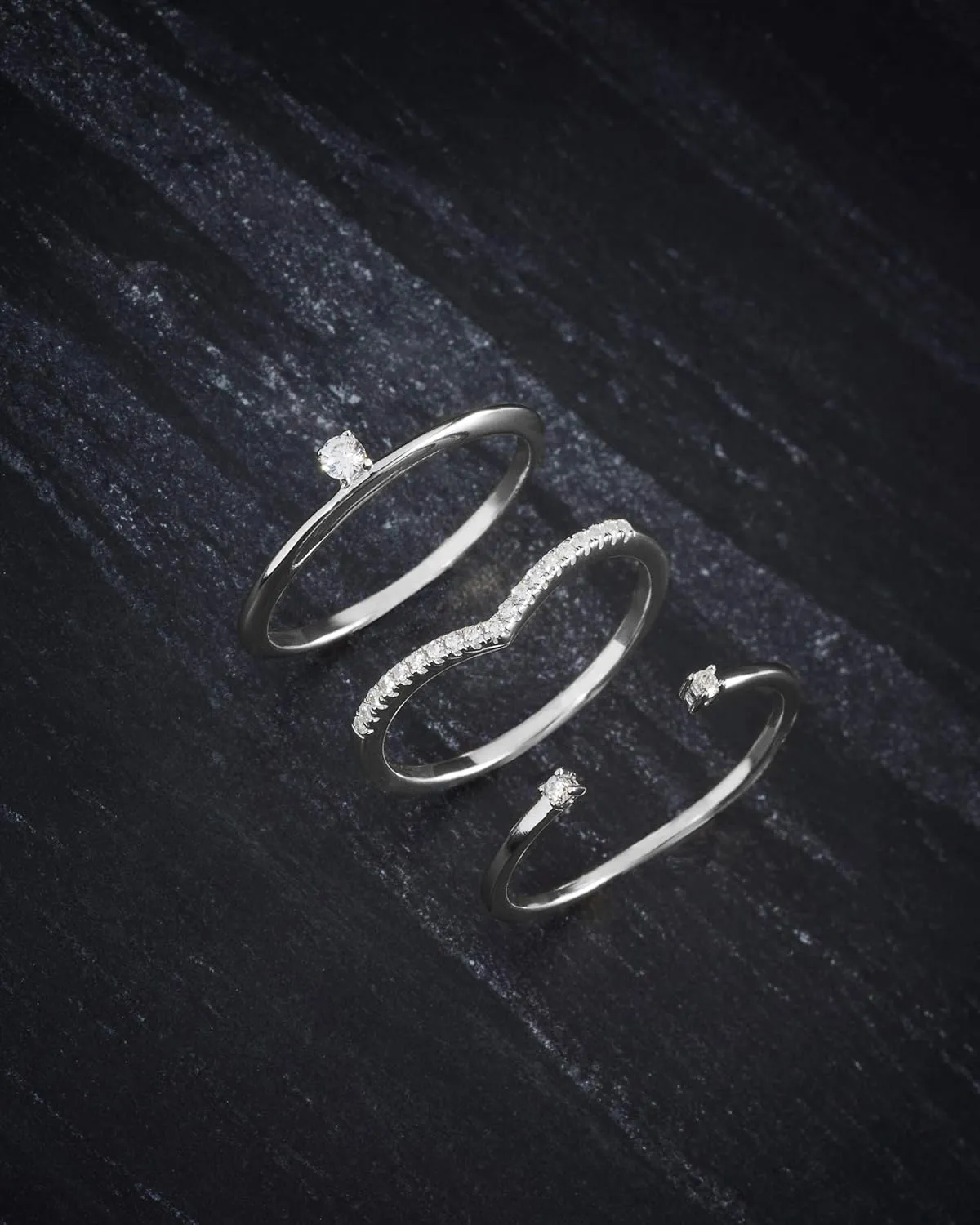 Milla Chevron Rings for Women - 14K Gold Plated Rings and 925 Sterling Silver - Wishbone 'V' Ring with Cubic Zirconia