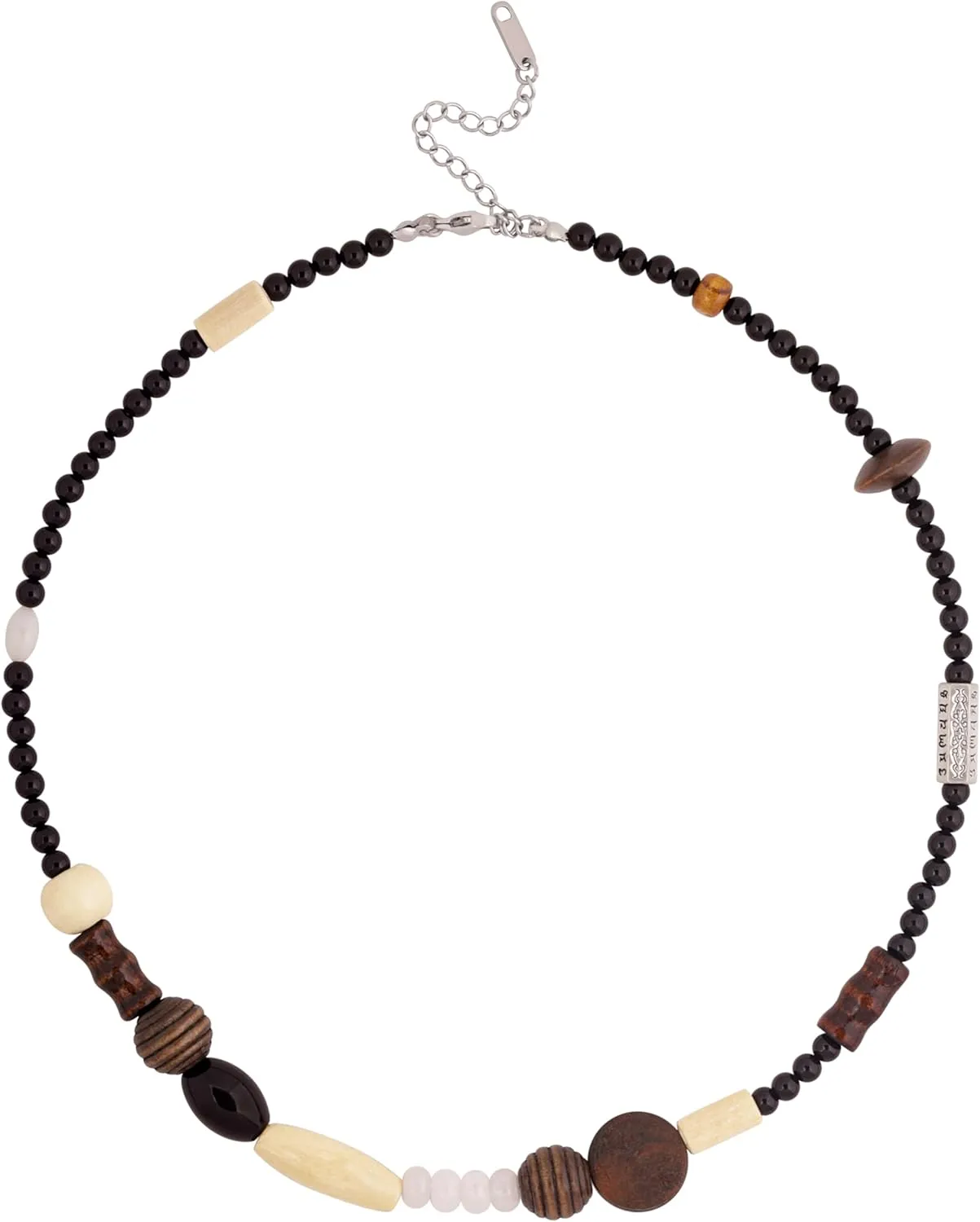 MINACHI Vintage Bohemian Wood Glass Beads Necklace Choker, Unique Jewelry Gift for Women
