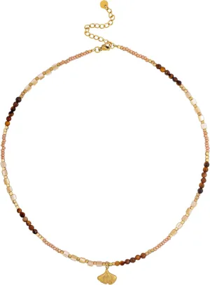 MINACHI Vintage Style Shell Beads Necklace with Stainless Steel Mermaid Tail Pendant, Dainty Elegant Jewelry Gift for Women
