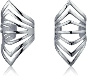 Minimalist Geometric Chevron Cartilage Ear Cuffs Clip Wrap Helix Non Pierced Earrings 14K Gold Plated Sterling Silver