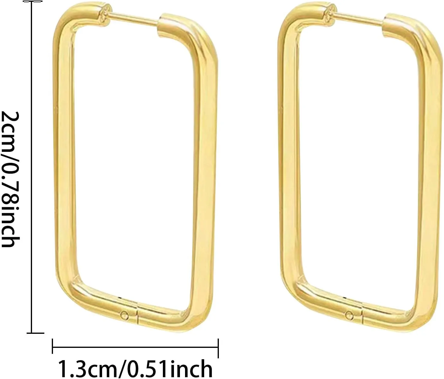 Minimalist Hoop Earrings Gold Geometric Earrings Rectangle Dangle Earrings for Women Costume Jewelry