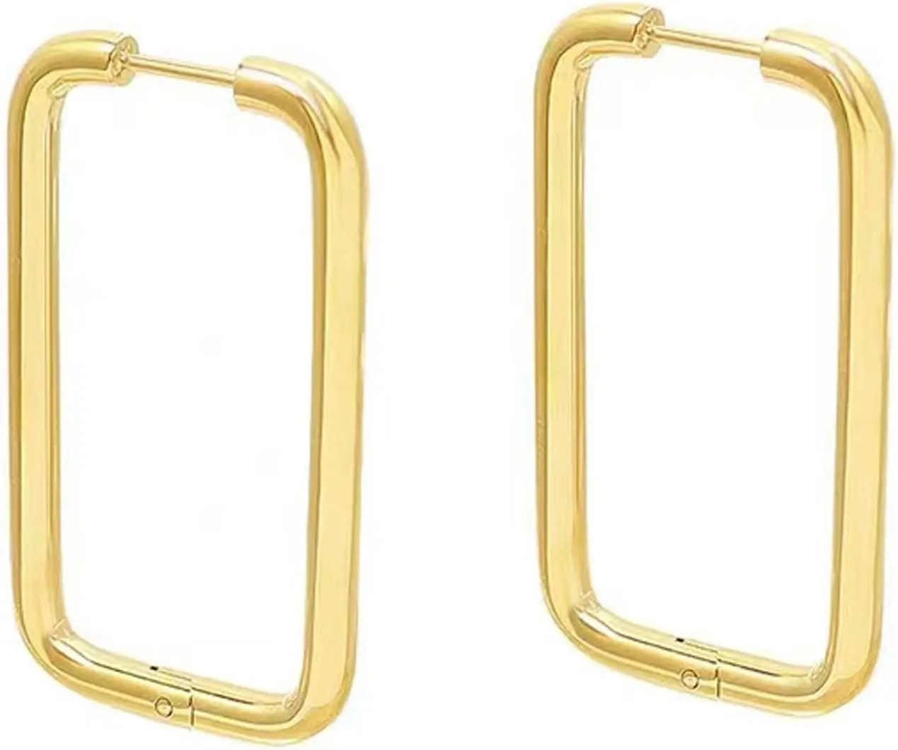 Minimalist Hoop Earrings Gold Geometric Earrings Rectangle Dangle Earrings for Women Costume Jewelry